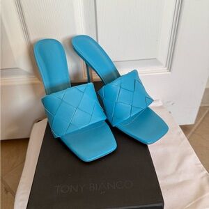 Tony Bianco Vibrant Blue Heeled Mules